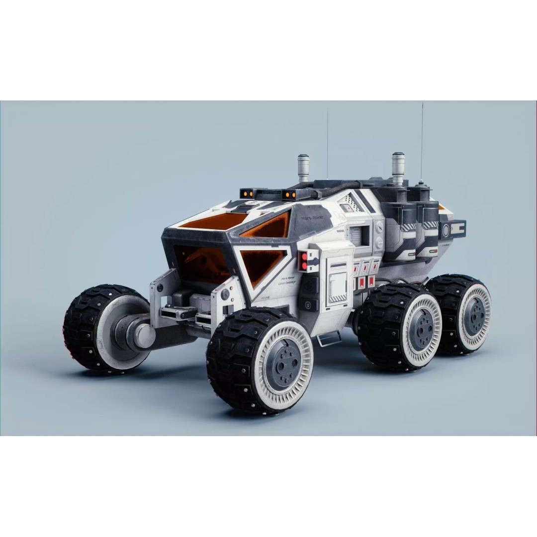 Mars Rover 3D Model – Low Poly Space Vehicle, FBX, PBR Textures - View 3