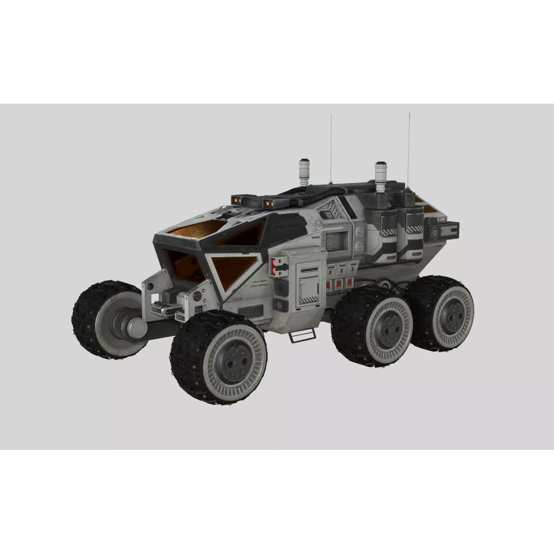 Mars Rover 3D Model – Low Poly Space Vehicle, FBX, PBR Textures - View 31