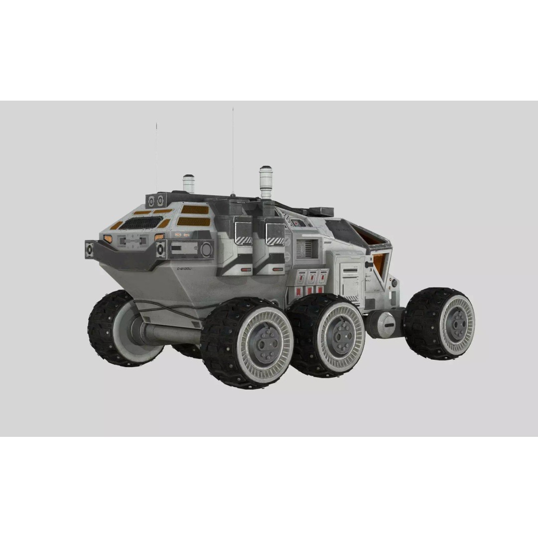 Mars Rover 3D Model – Low Poly Space Vehicle, FBX, PBR Textures - View 46