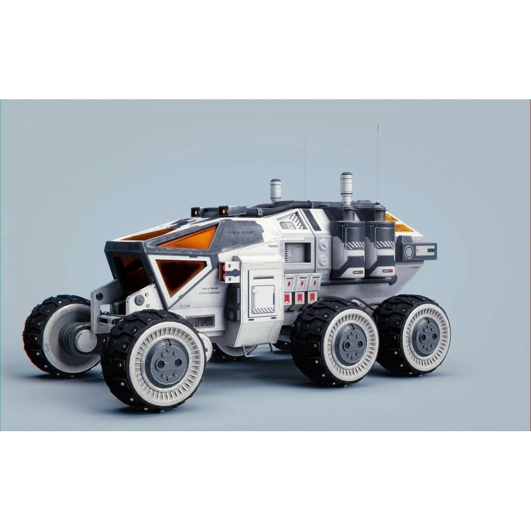Mars Rover 3D Model – Low Poly Space Vehicle, FBX, PBR Textures - View 6