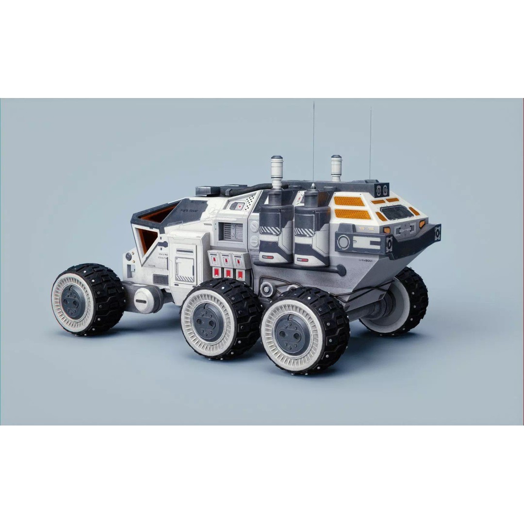 Mars Rover 3D Model – Low Poly Space Vehicle, FBX, PBR Textures - View 7
