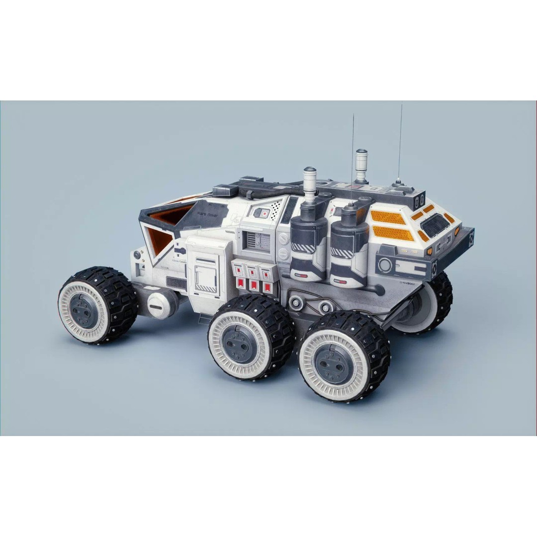 Mars Rover 3D Model – Low Poly Space Vehicle, FBX, PBR Textures - View 9