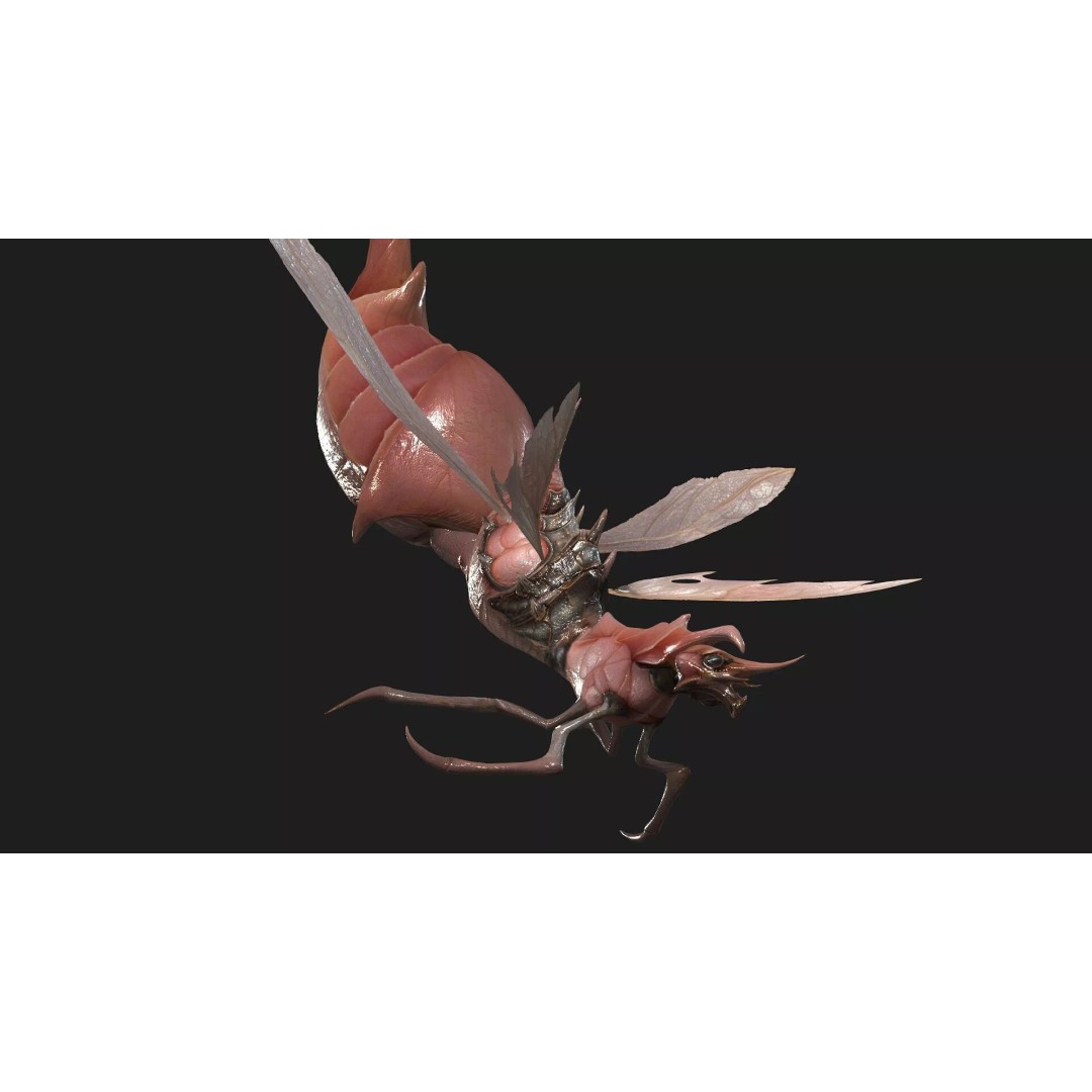 Bee Monster 3D Model – Low Poly Animated Insect, FBX, PBR - View 10