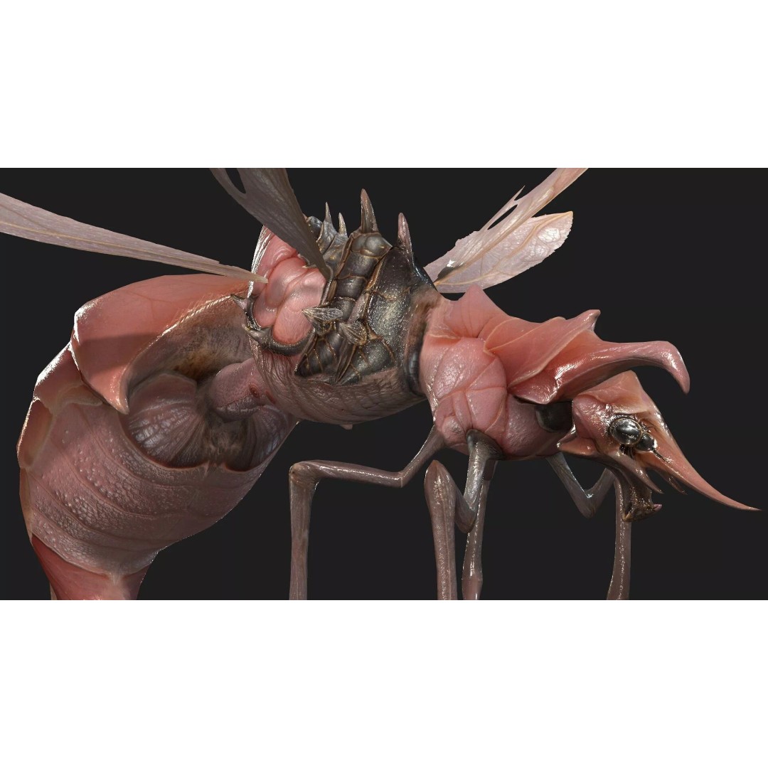 Bee Monster 3D Model – Low Poly Animated Insect, FBX, PBR - View 13