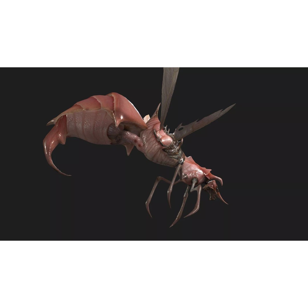 Bee Monster 3D Model – Low Poly Animated Insect, FBX, PBR - View 17