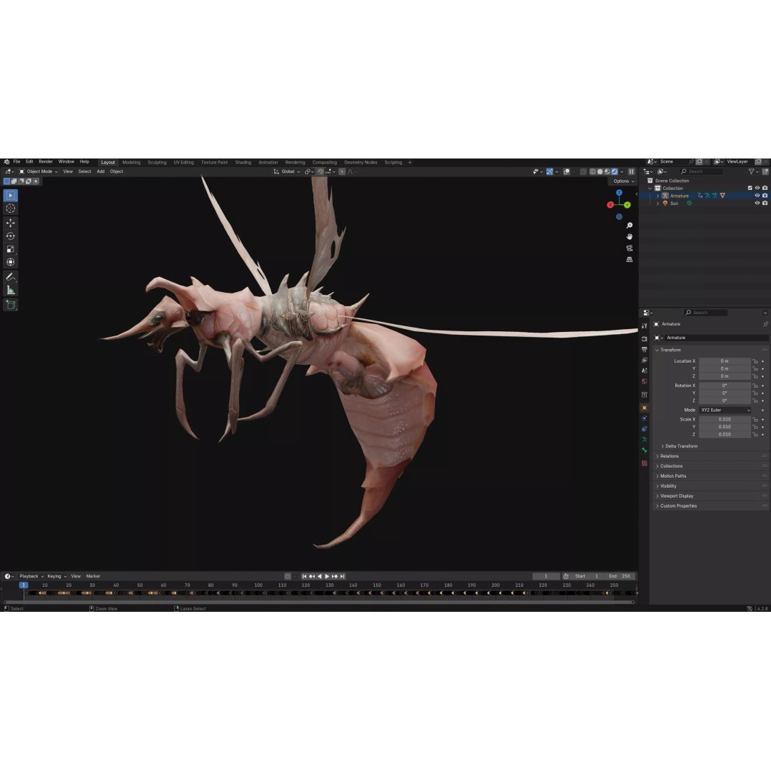 Bee Monster 3D Model – Low Poly Animated Insect, FBX, PBR - View 23