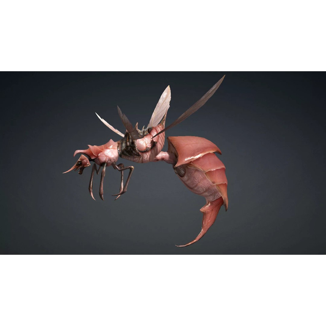 Bee Monster 3D Model – Low Poly Animated Insect, FBX, PBR - View 3