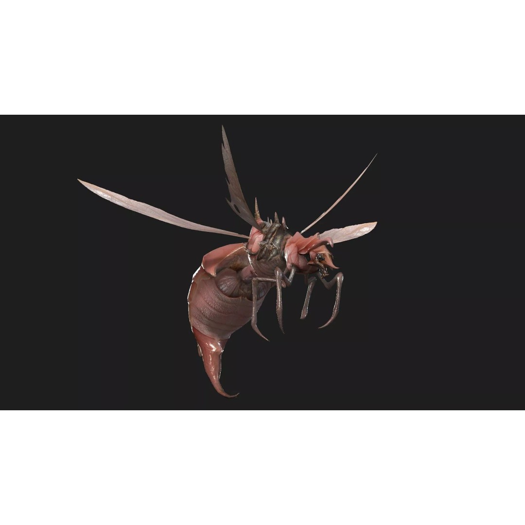 Bee Monster 3D Model – Low Poly Animated Insect, FBX, PBR - View 4