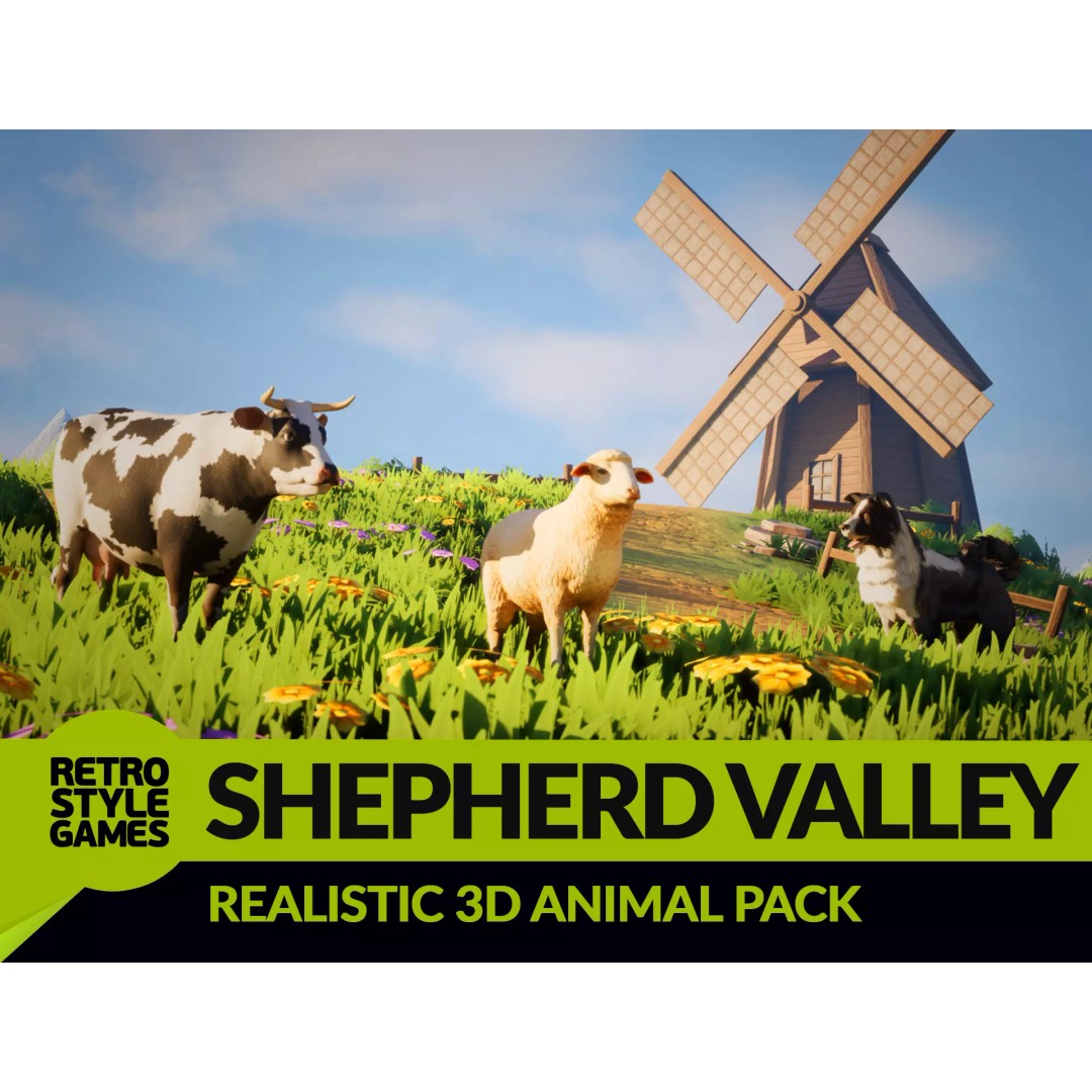 Shepherd Valley 3D Animal Pack – Low Poly Game Assets, FBX, Rigged - View 2