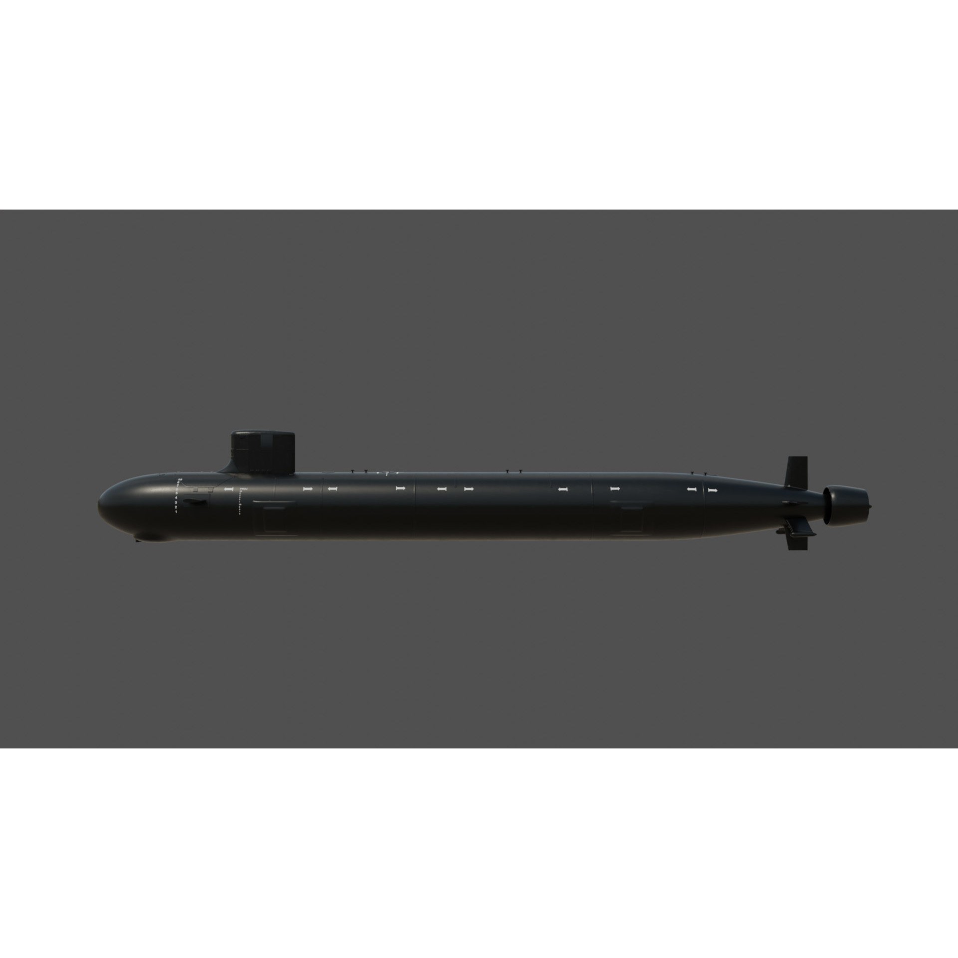 US Submarine Virginia SSN-774 - Low-Poly Game-Ready 3D Model - View 3