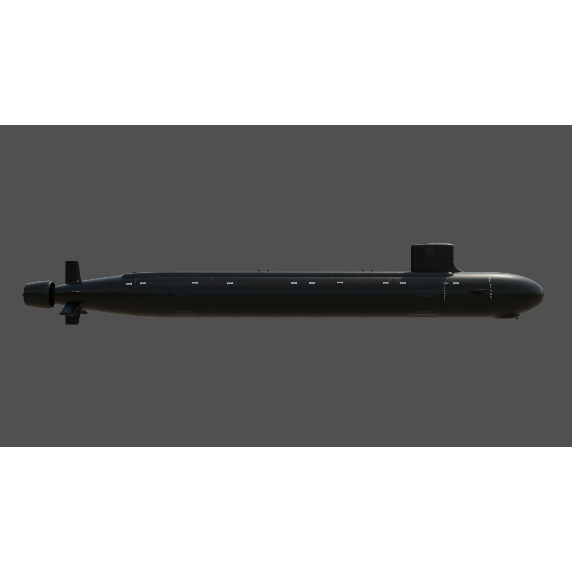 US Submarine Virginia SSN-774 - Low-Poly Game-Ready 3D Model - View 8