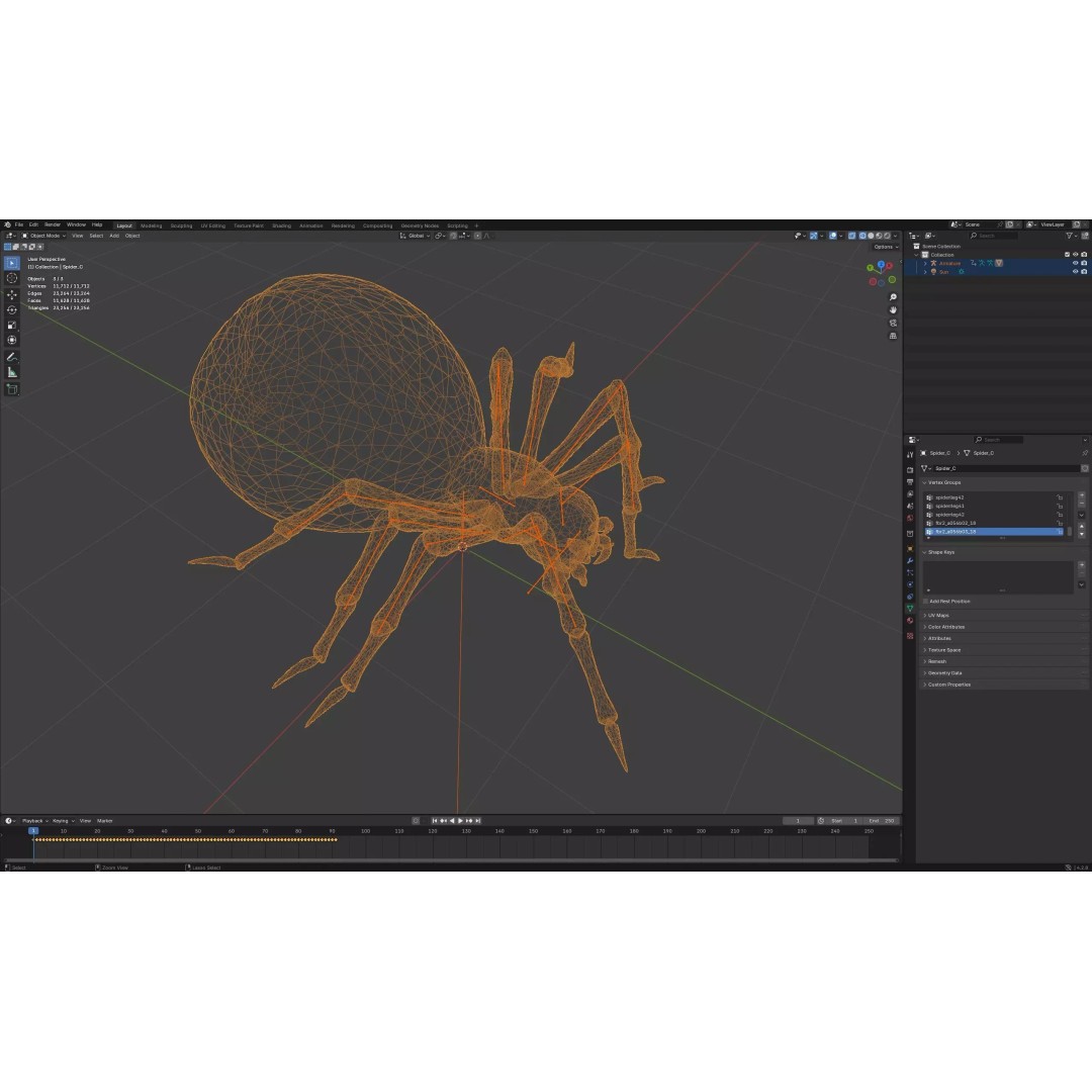 Spider 3D Model – Low Poly Rigged Insect with PBR Textures - View 21