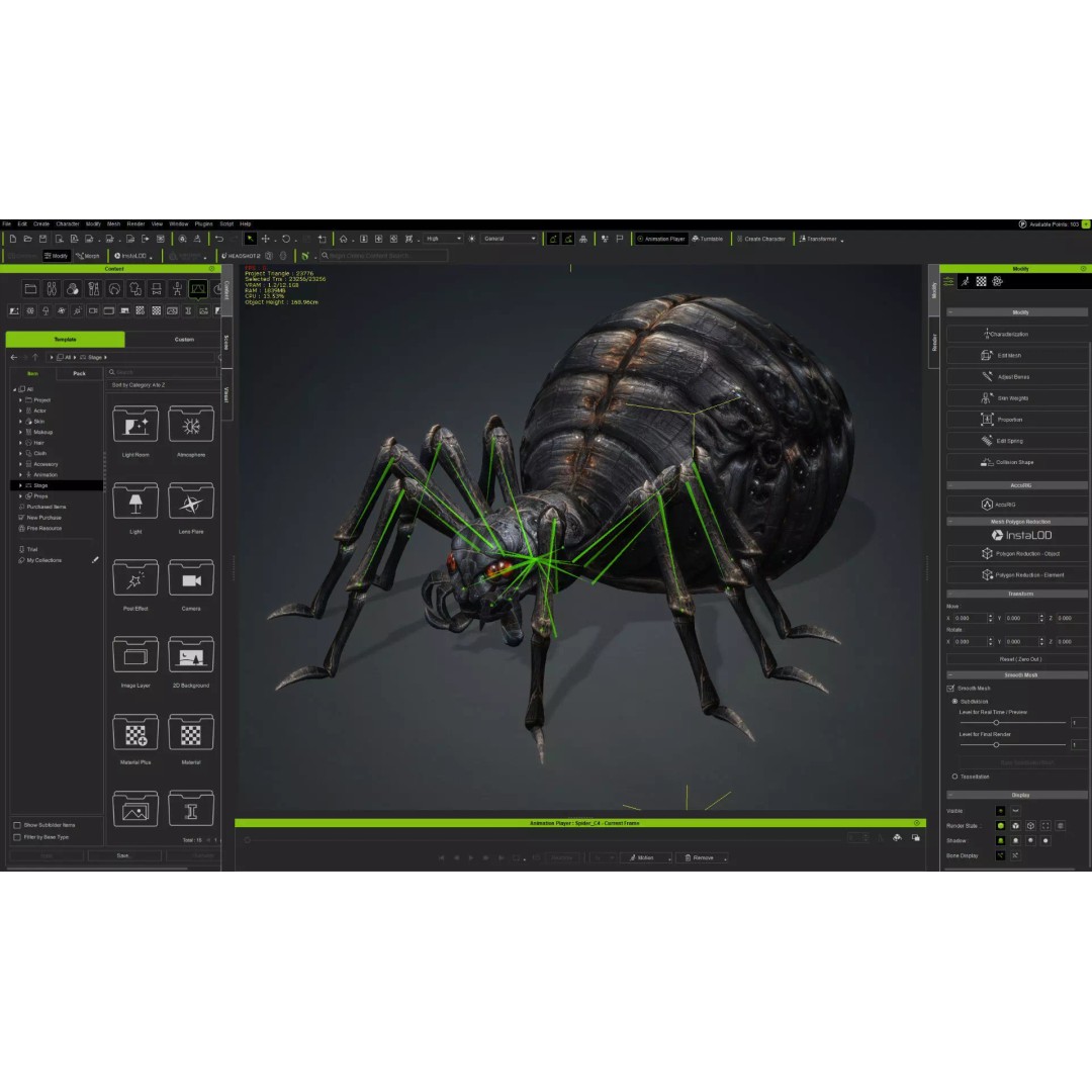 Spider 3D Model – Low Poly Rigged Insect with PBR Textures - View 24