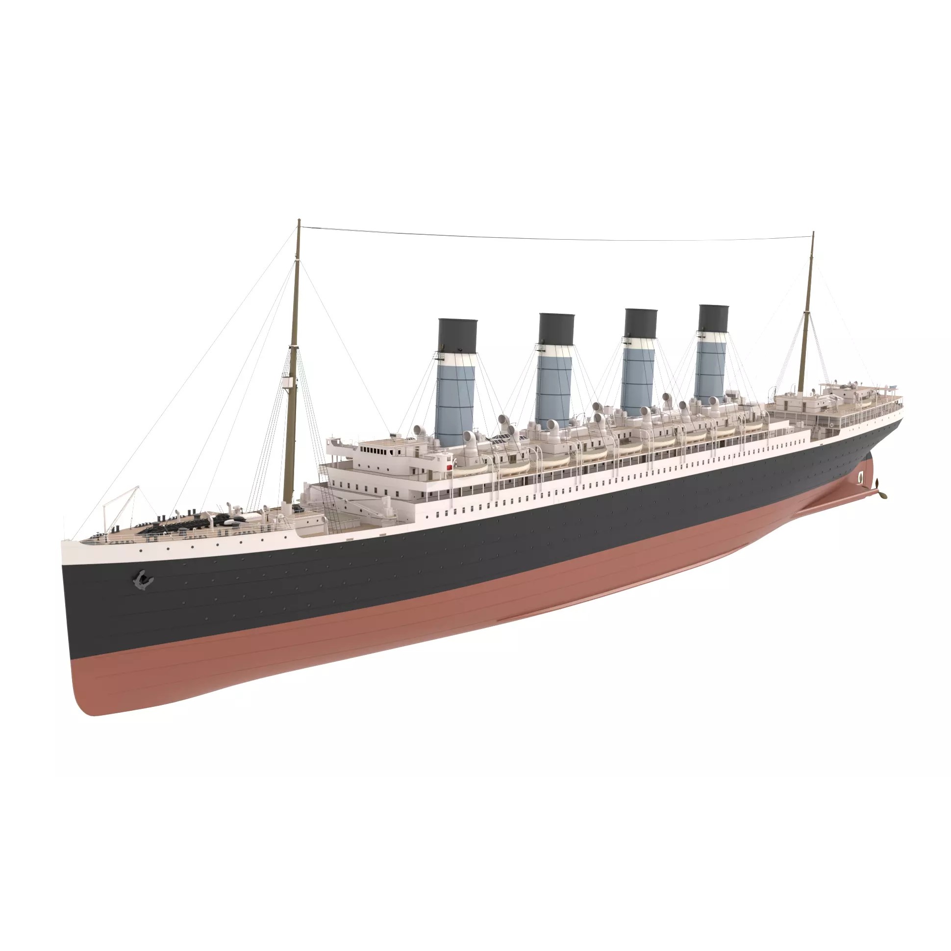 Ocean Liner - Game-Ready 3D Model - View 3