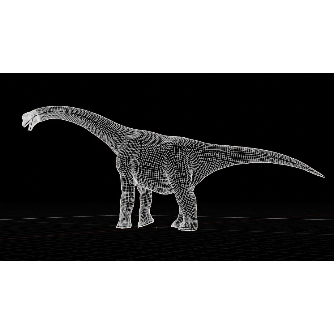 Brachiosaurus 3D Model – Low Poly Animated Dinosaur, FBX & Blender - View 10