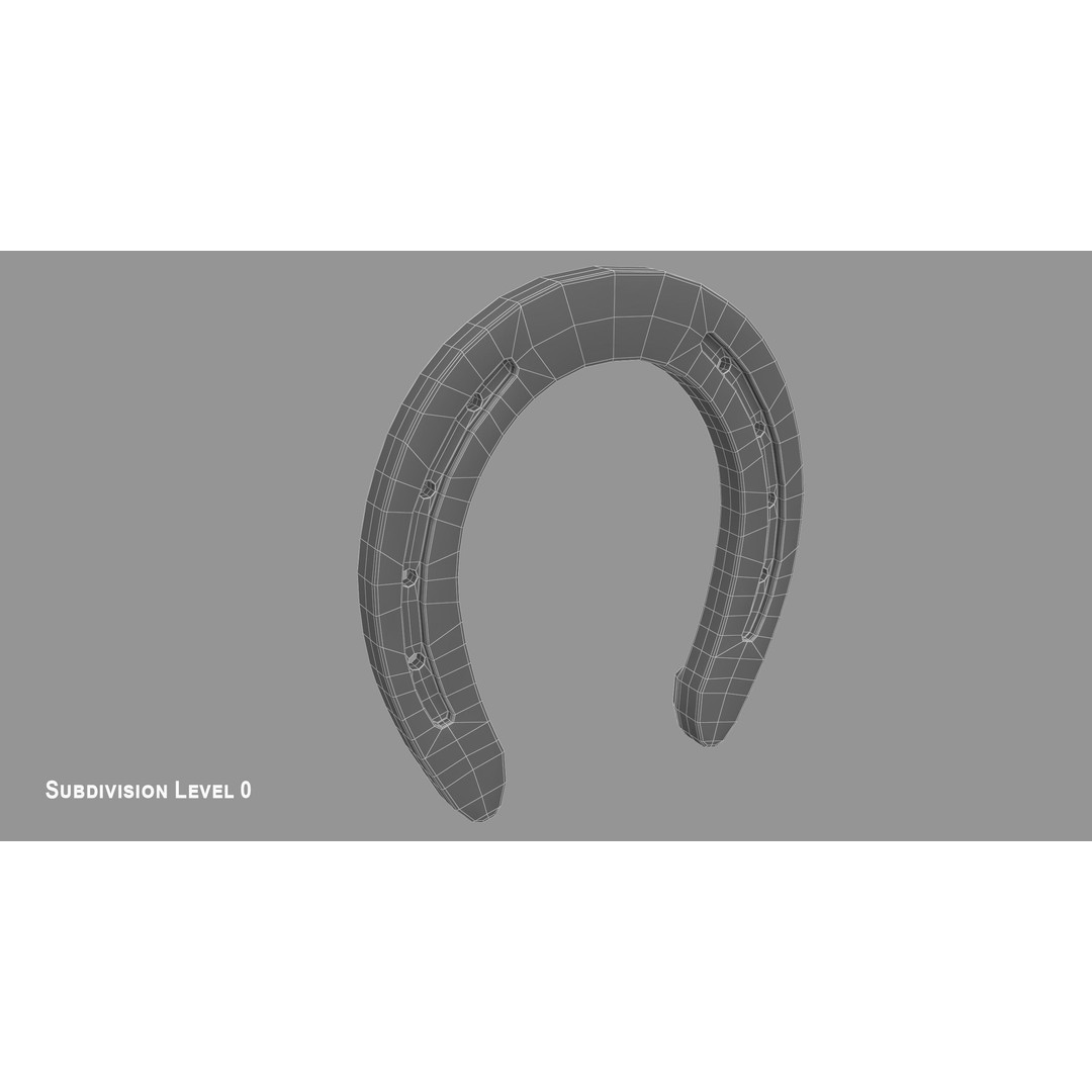 Horseshoe 3D Model – Vintage Symbol, PBR Textures, FBX, OBJ - View 12