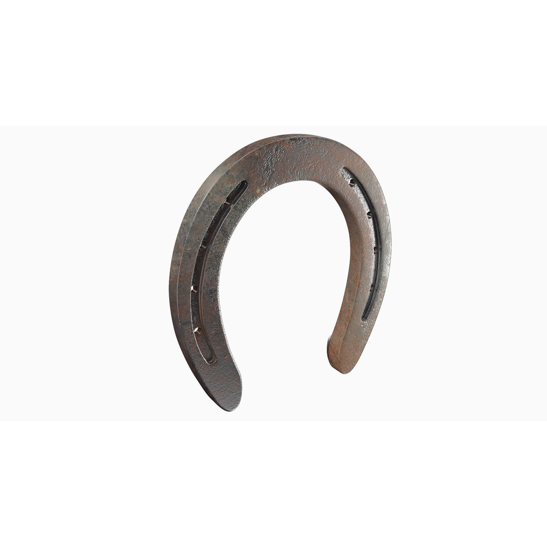 Horseshoe 3D Model – Vintage Symbol, PBR Textures, FBX, OBJ - View 4