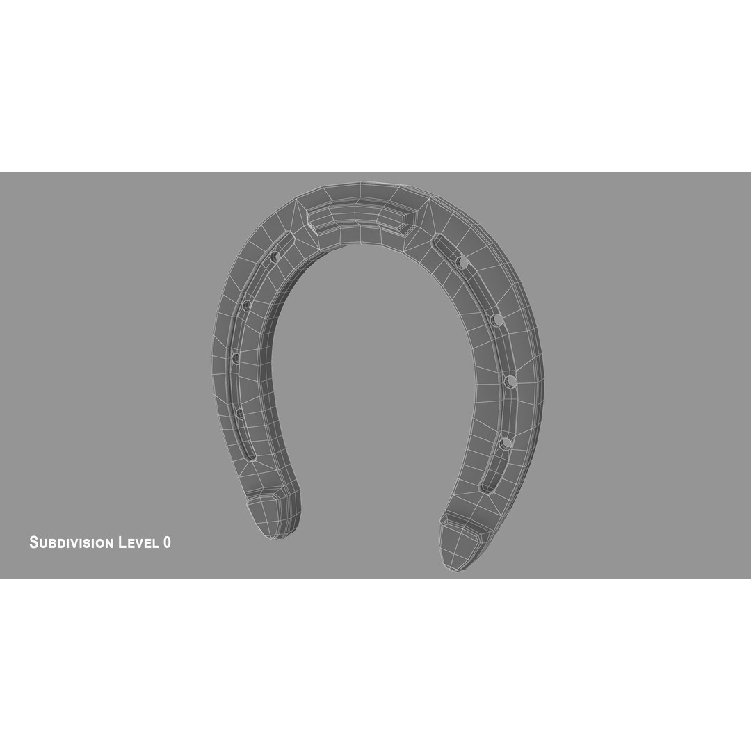 Horseshoe 3D Model – Vintage Symbol, PBR Textures, FBX, OBJ - View 9