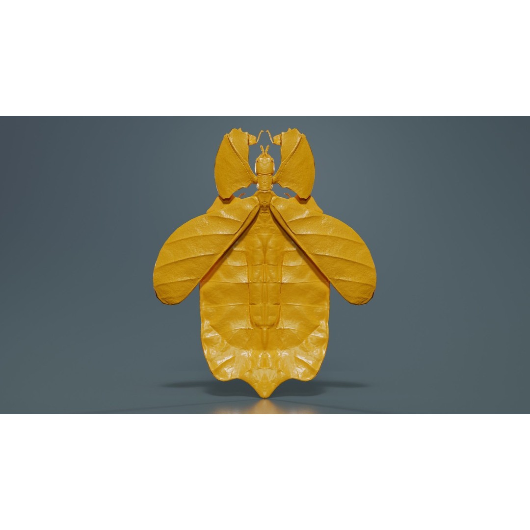 Walking Leaf Insect 3D Model – Low Poly Game Asset, FBX, Blender - View 14