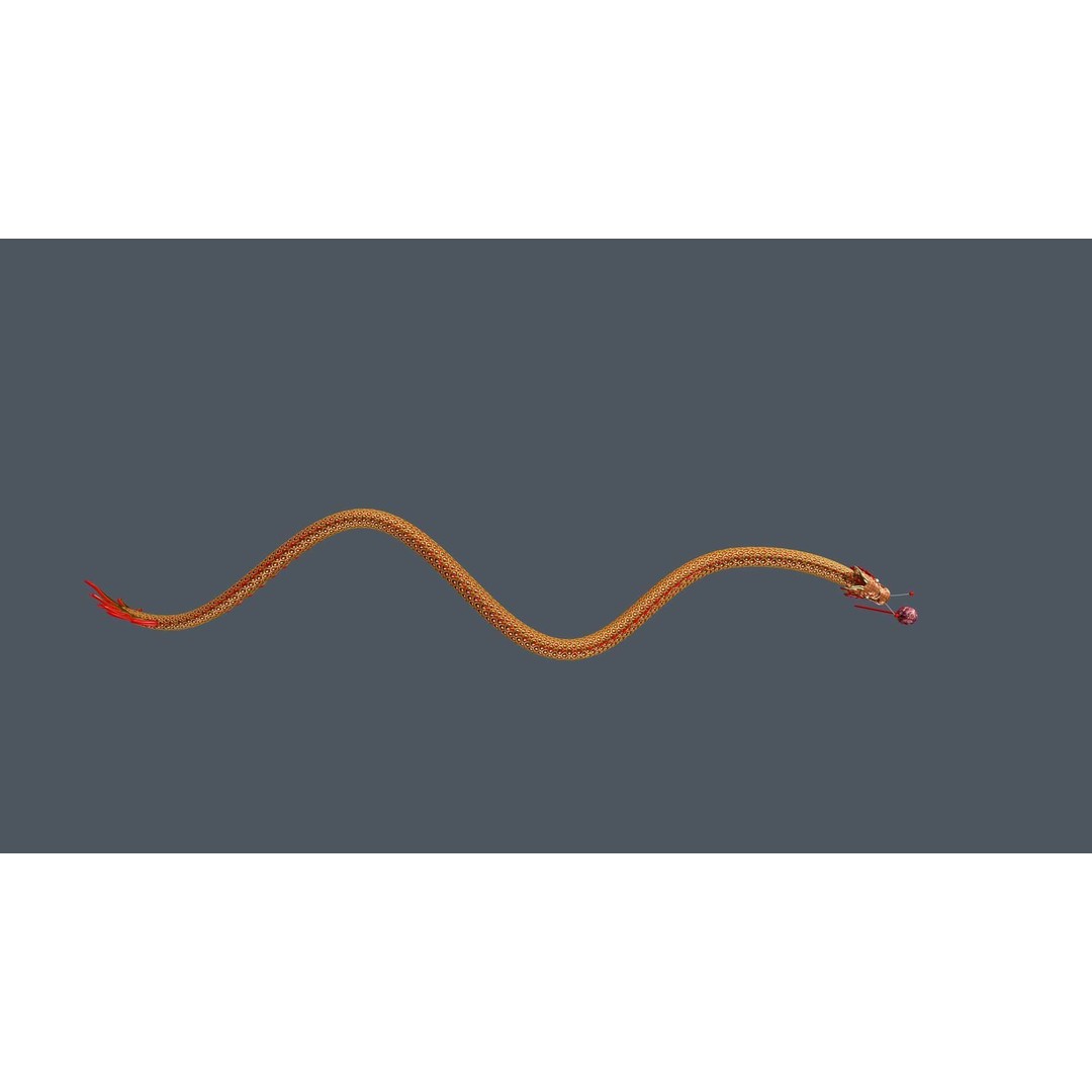 Chinese Dragon 3D Model – Low Poly Animated Rigged Asset, FBX - View 13