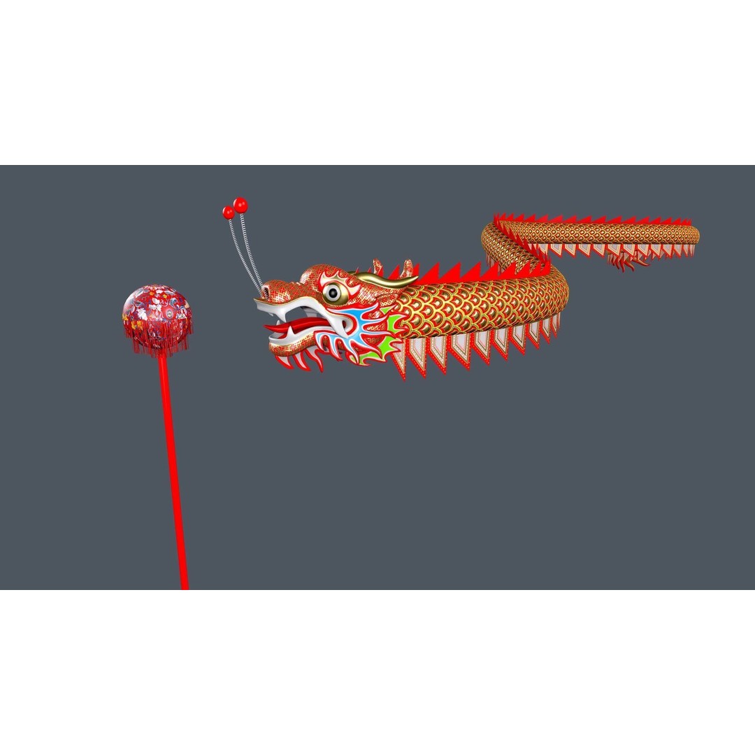 Chinese Dragon 3D Model – Low Poly Animated Rigged Asset, FBX - View 14