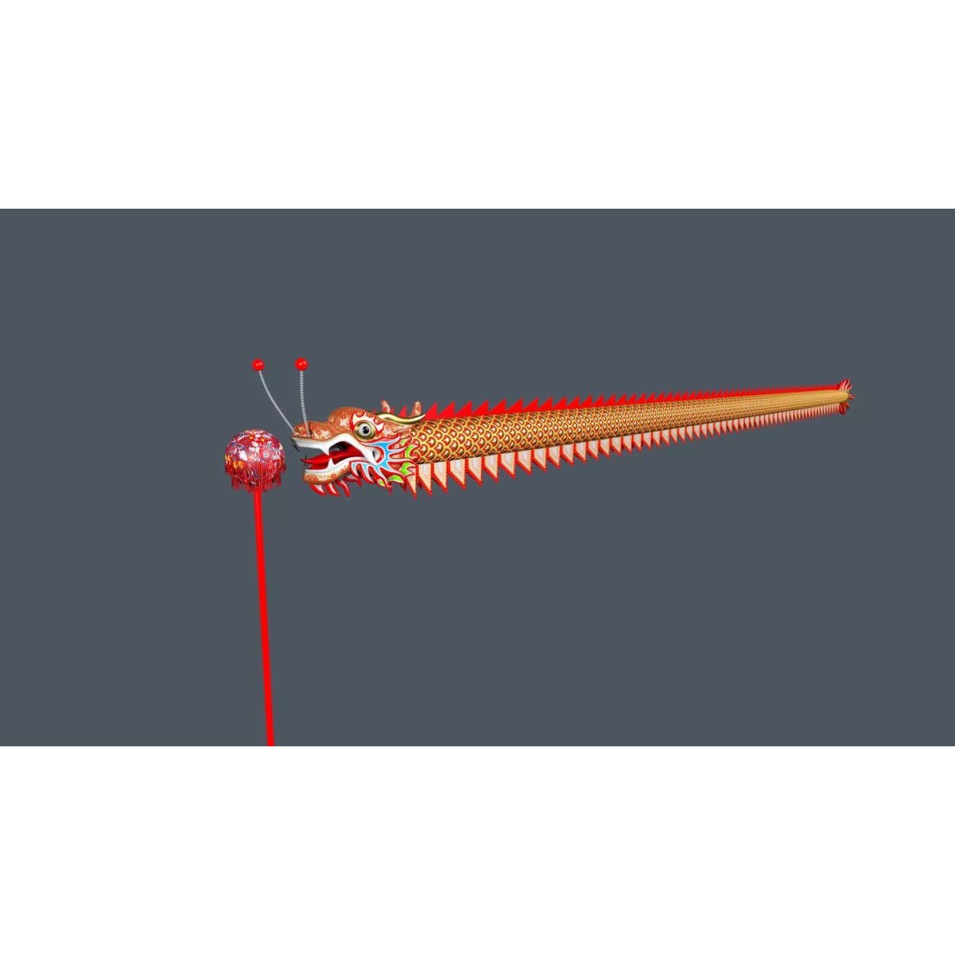 Chinese Dragon 3D Model – Low Poly Animated Rigged Asset, FBX - View 2
