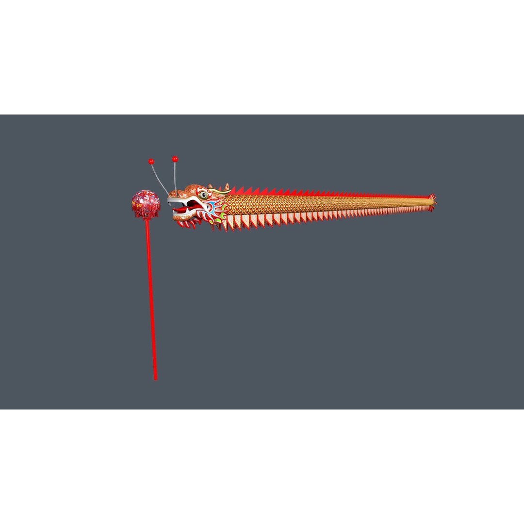 Chinese Dragon 3D Model – Low Poly Animated Rigged Asset, FBX - View 5