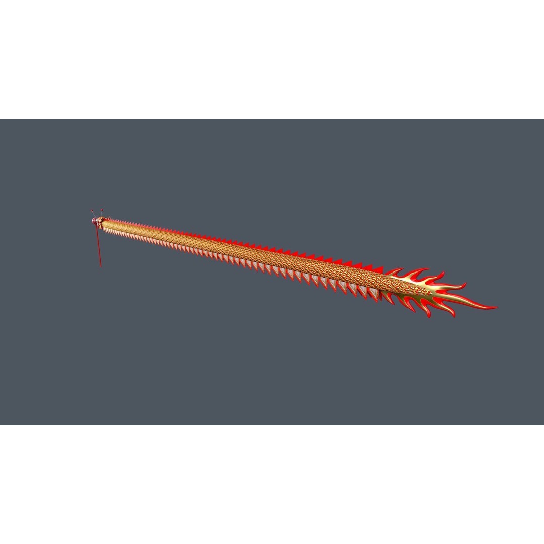 Chinese Dragon 3D Model – Low Poly Animated Rigged Asset, FBX - View 6