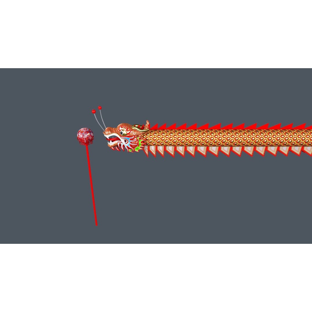 Chinese Dragon 3D Model – Low Poly Animated Rigged Asset, FBX - View 7