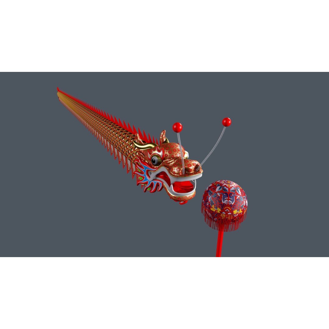 Chinese Dragon 3D Model – Low Poly Animated Rigged Asset, FBX - View 8