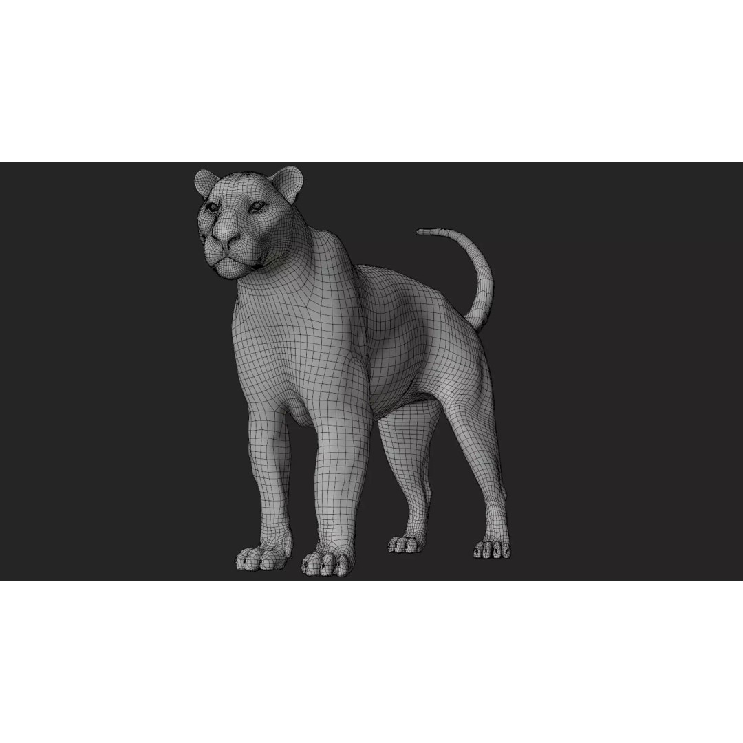 Lioness 3D Model – Hyper-Realistic Rigged Asset with PBR Textures