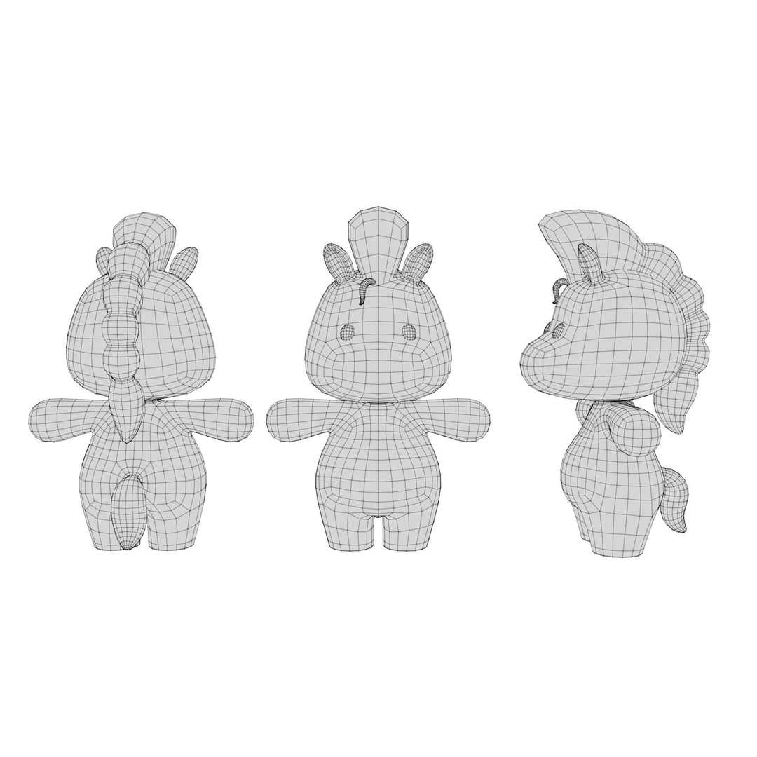Cartoon Horse 3D Model – Rigged Low-Poly Game Asset, FBX, OBJ - View 7