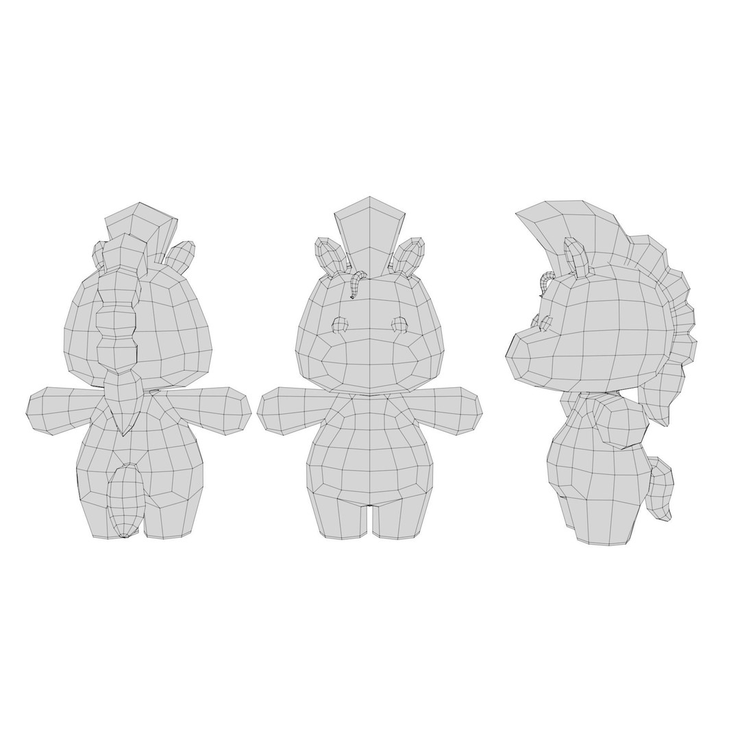 Cartoon Horse 3D Model – Rigged Low-Poly Game Asset, FBX, OBJ - View 8