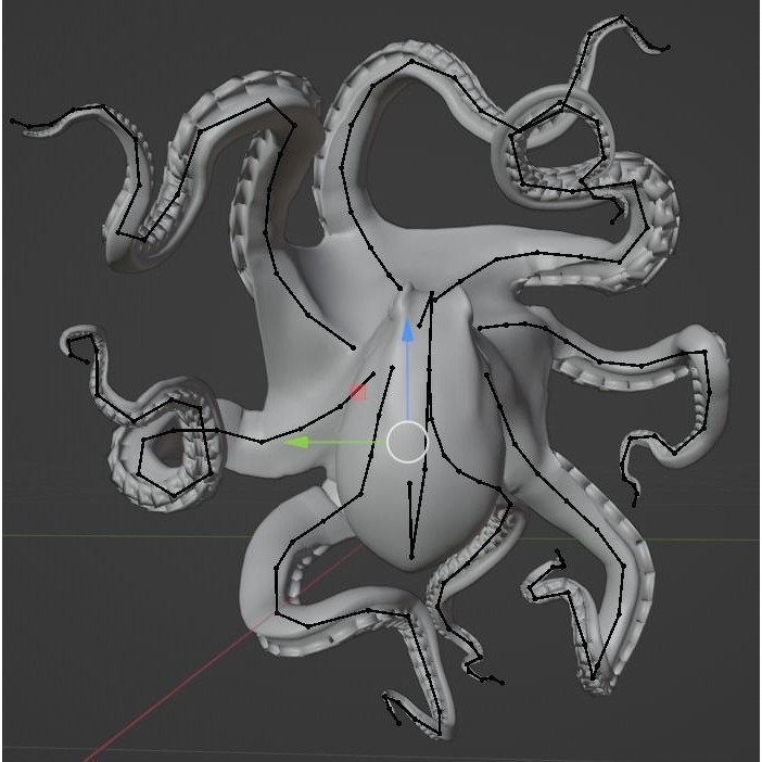 Animated Octopus 3D Model – Low Poly Game Ready Asset, FBX - View 15