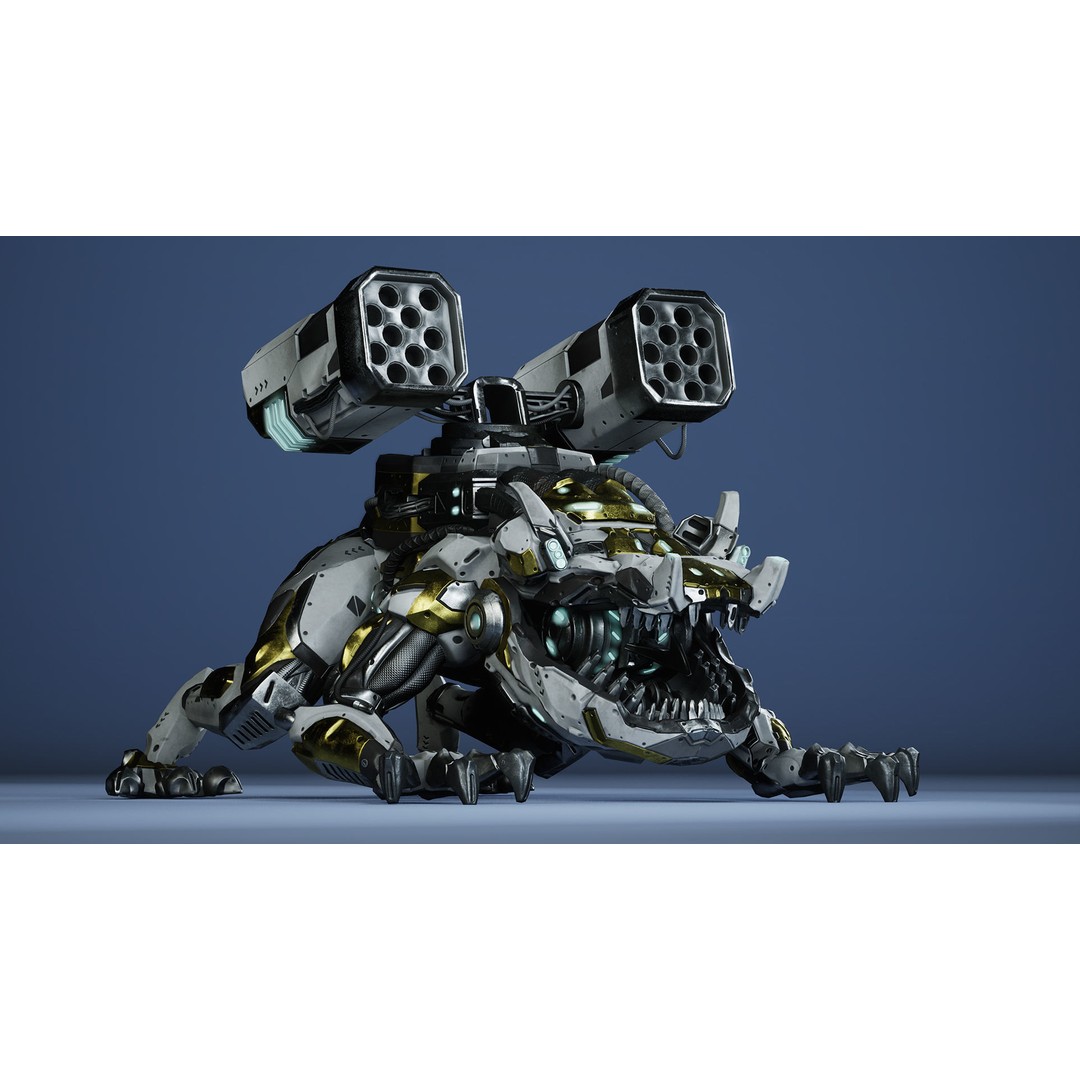 Sci-Fi Frog 3D Model – Low Poly Character with Animations, FBX - View 10