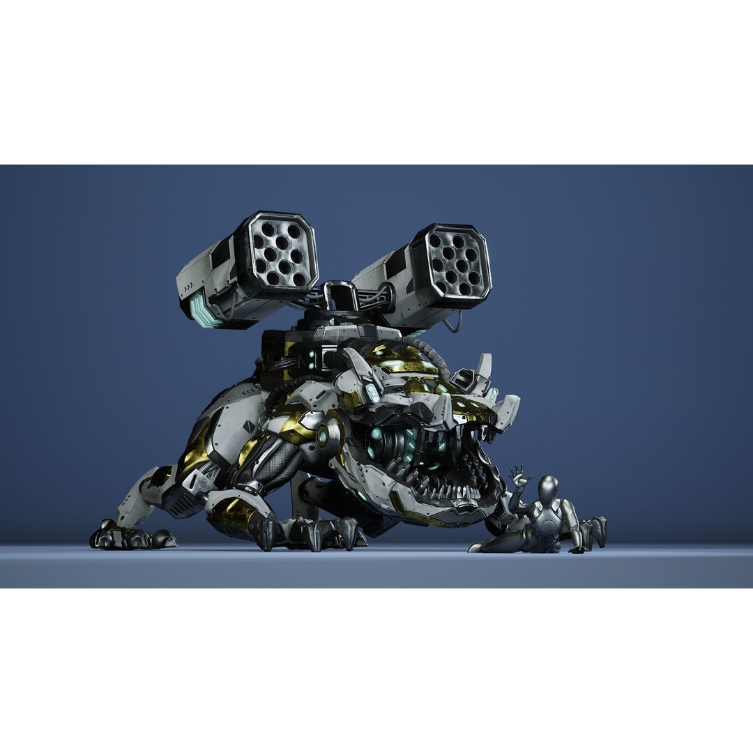 Sci-Fi Frog 3D Model – Low Poly Character with Animations, FBX - View 11