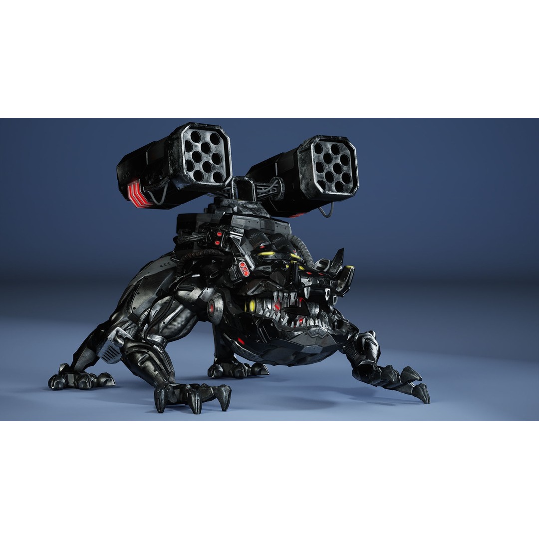 Sci-Fi Frog 3D Model – Low Poly Character with Animations, FBX - View 14