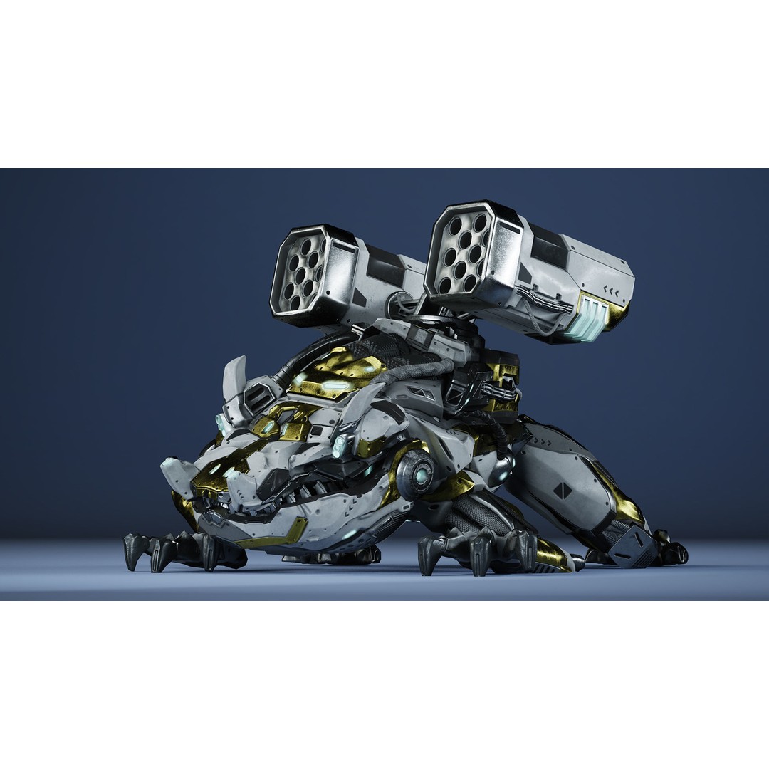 Sci-Fi Frog 3D Model – Low Poly Character with Animations, FBX - View 15