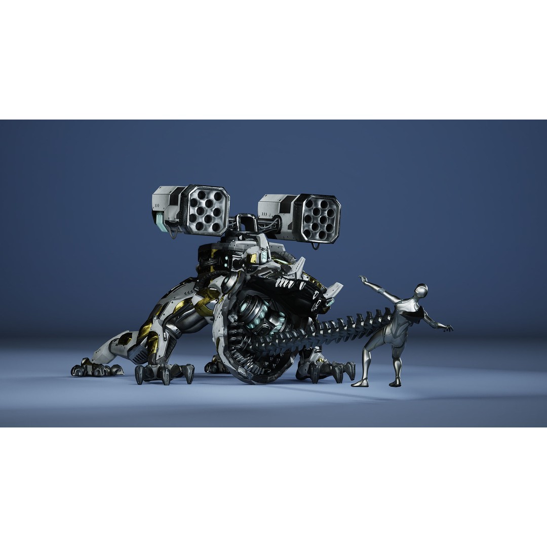 Sci-Fi Frog 3D Model – Low Poly Character with Animations, FBX - View 17