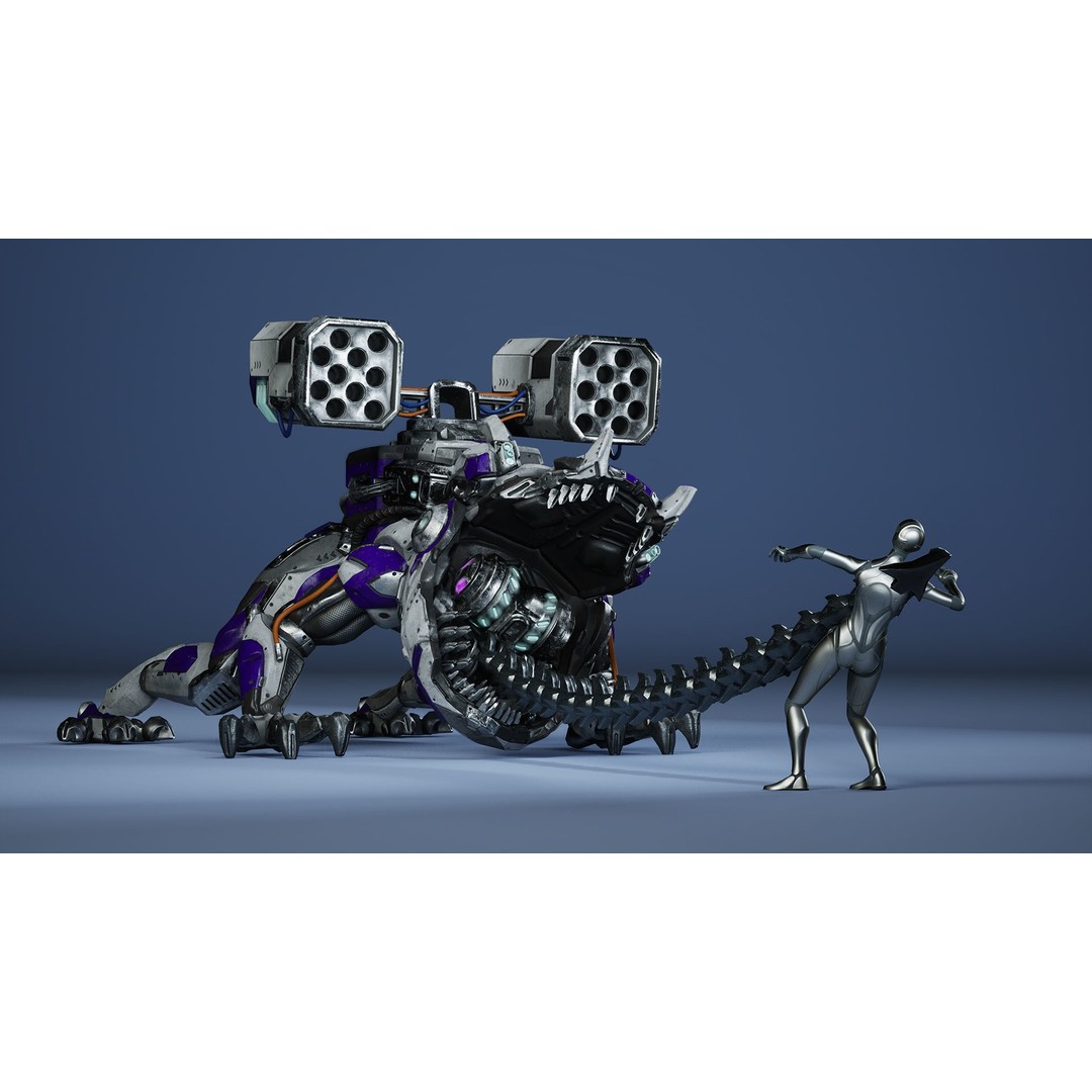 Sci-Fi Frog 3D Model – Low Poly Character with Animations, FBX - View 18