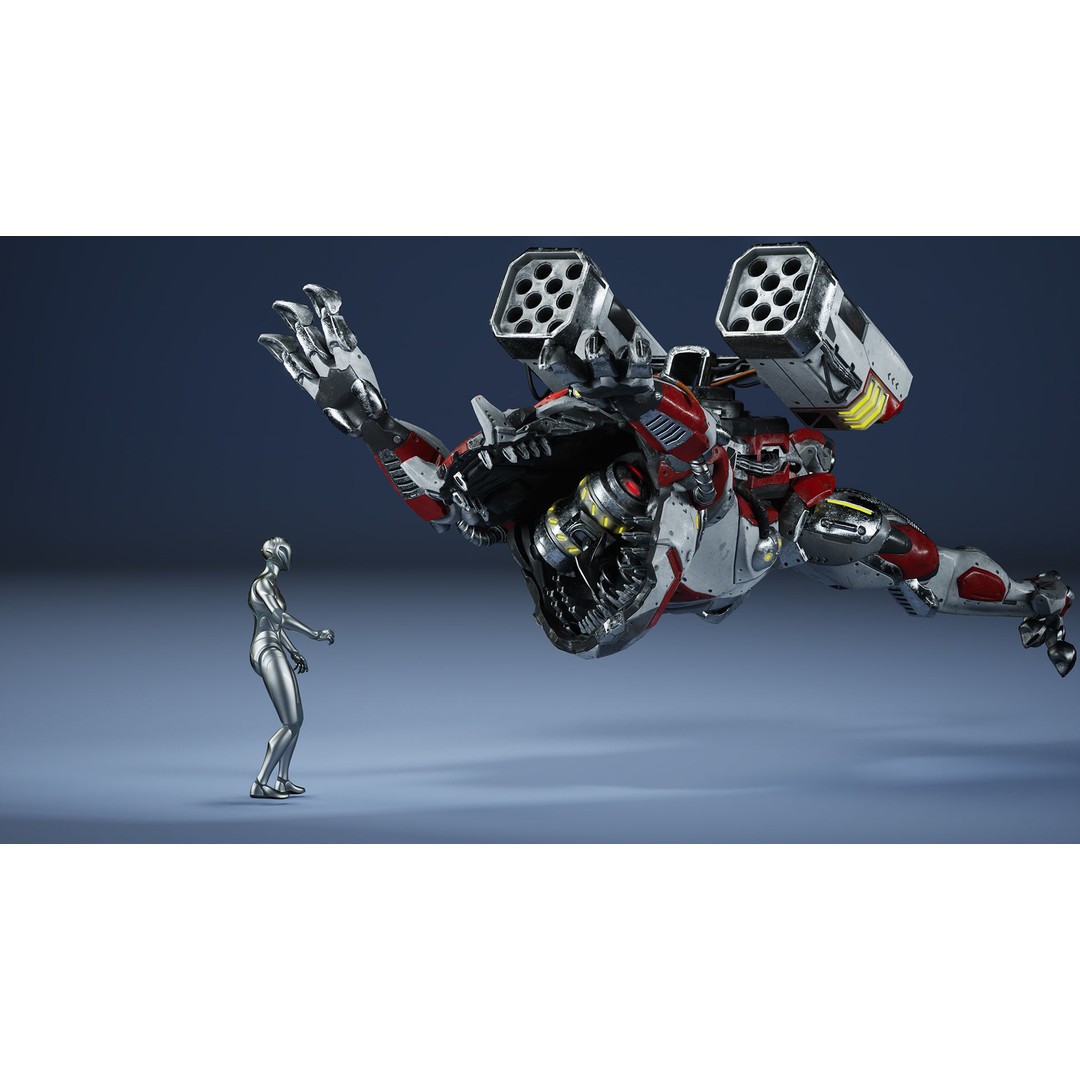 Sci-Fi Frog 3D Model – Low Poly Character with Animations, FBX - View 6