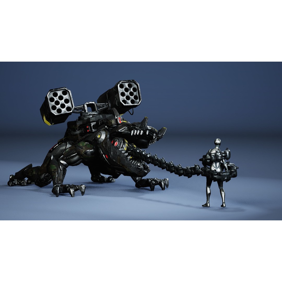 Sci-Fi Frog 3D Model – Low Poly Character with Animations, FBX - View 7