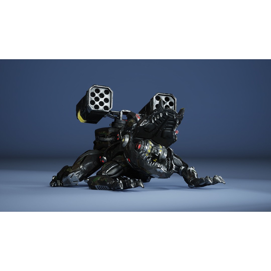 Sci-Fi Frog 3D Model – Low Poly Character with Animations, FBX - View 8