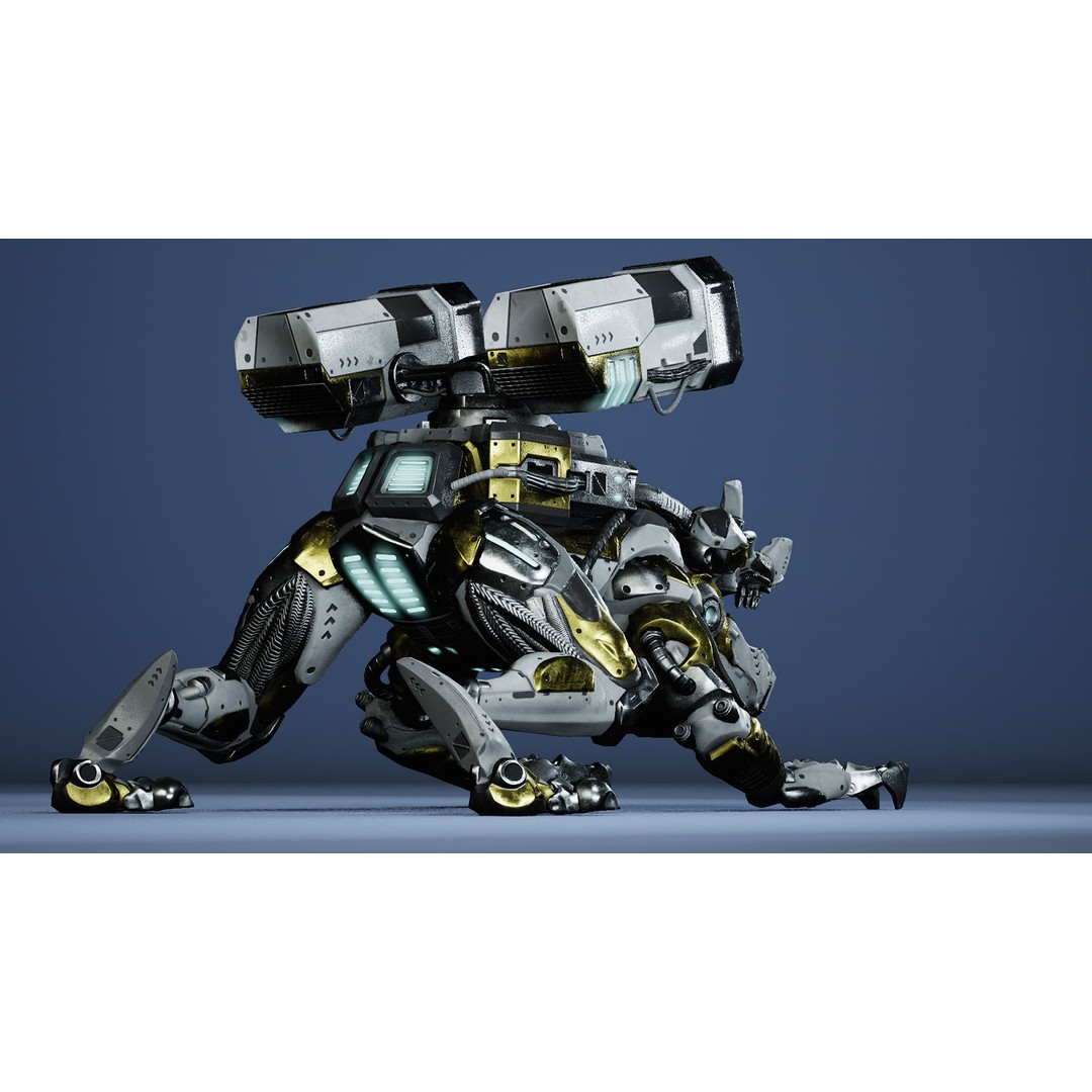 Sci-Fi Frog 3D Model – Low Poly Character with Animations, FBX - View 9