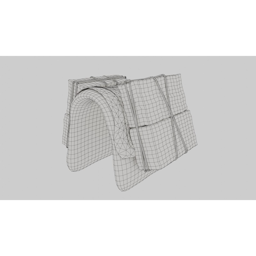 Camel Saddle 3D Model – Low Poly Game Asset, FBX, PBR Textures - View 15
