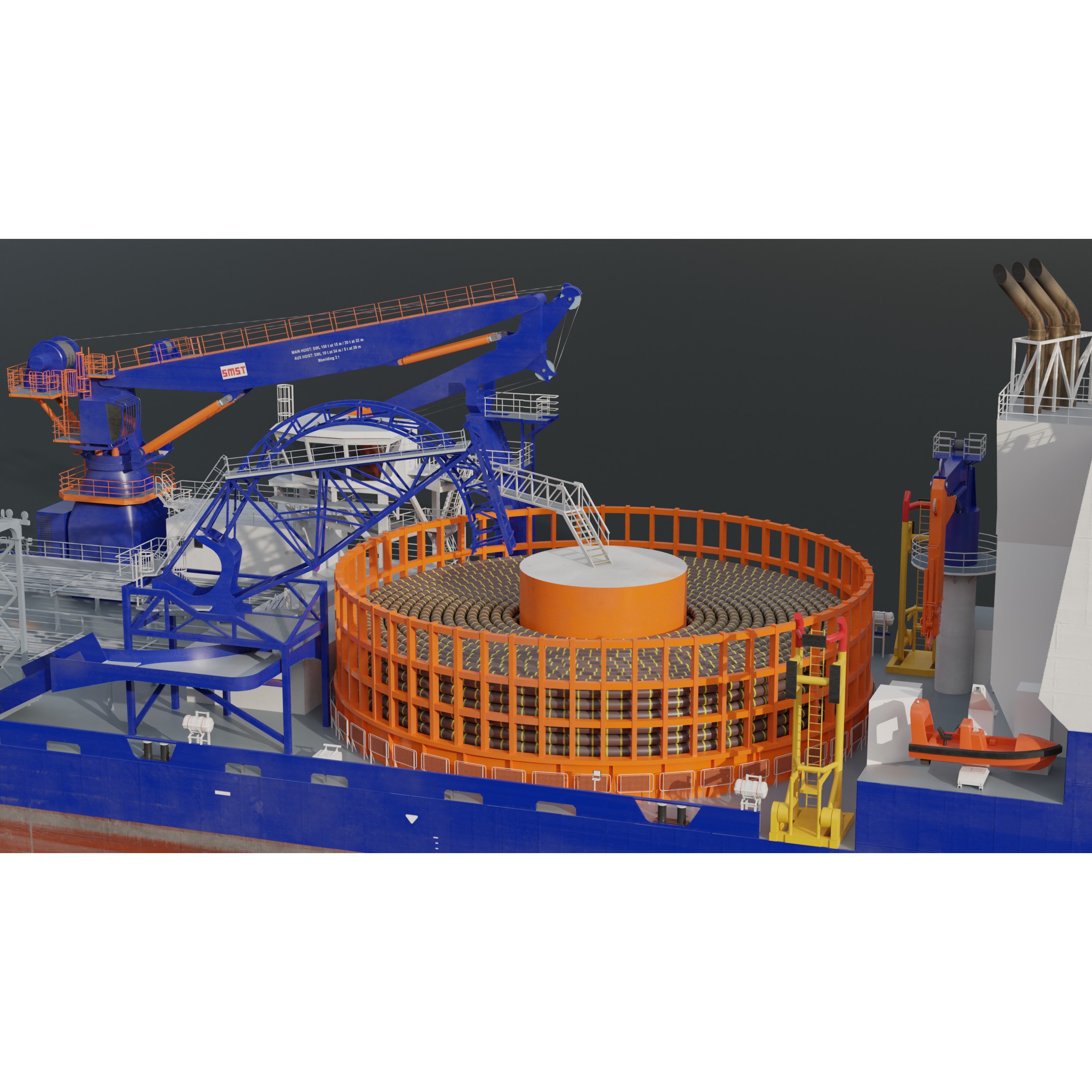Cable Laying Vessel - Game-Ready 3D Model - View 10