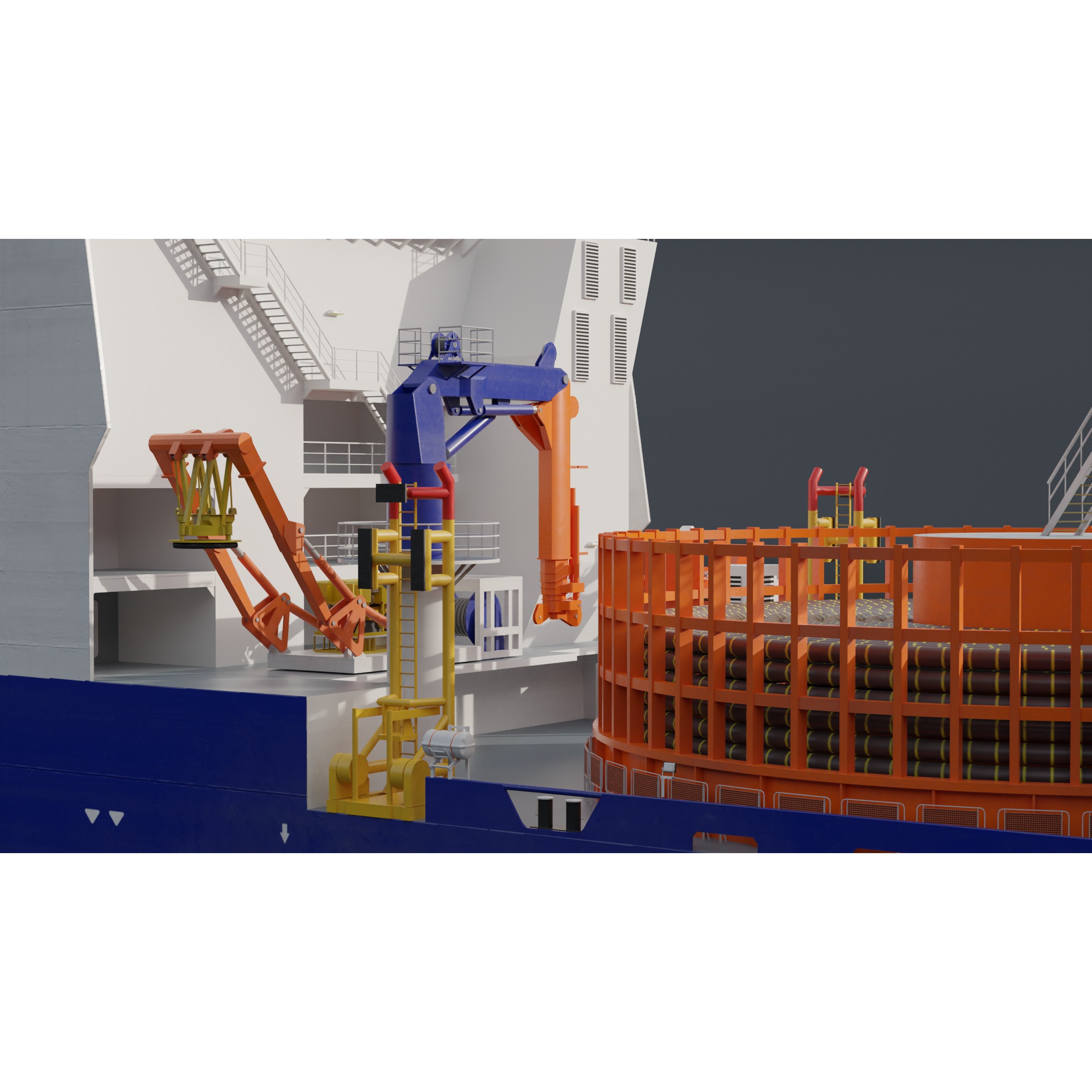 Cable Laying Vessel - Game-Ready 3D Model - View 13