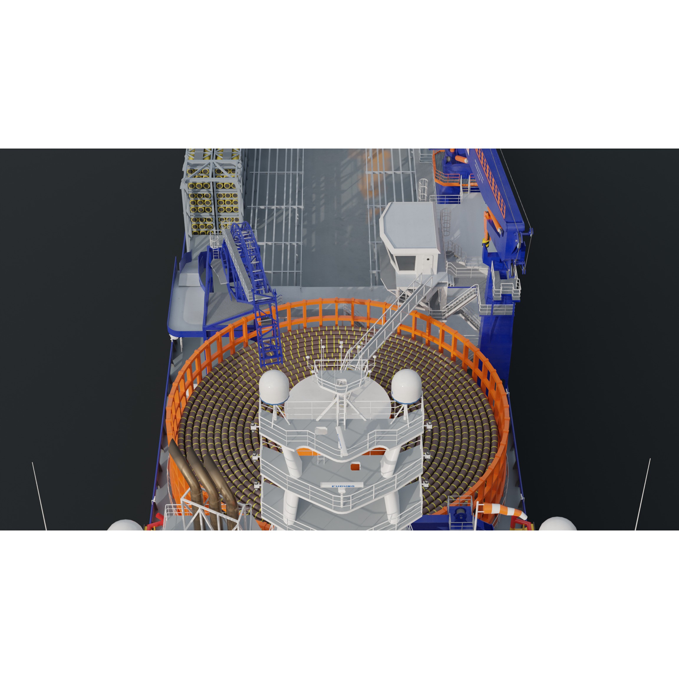 Cable Laying Vessel - Game-Ready 3D Model - View 15