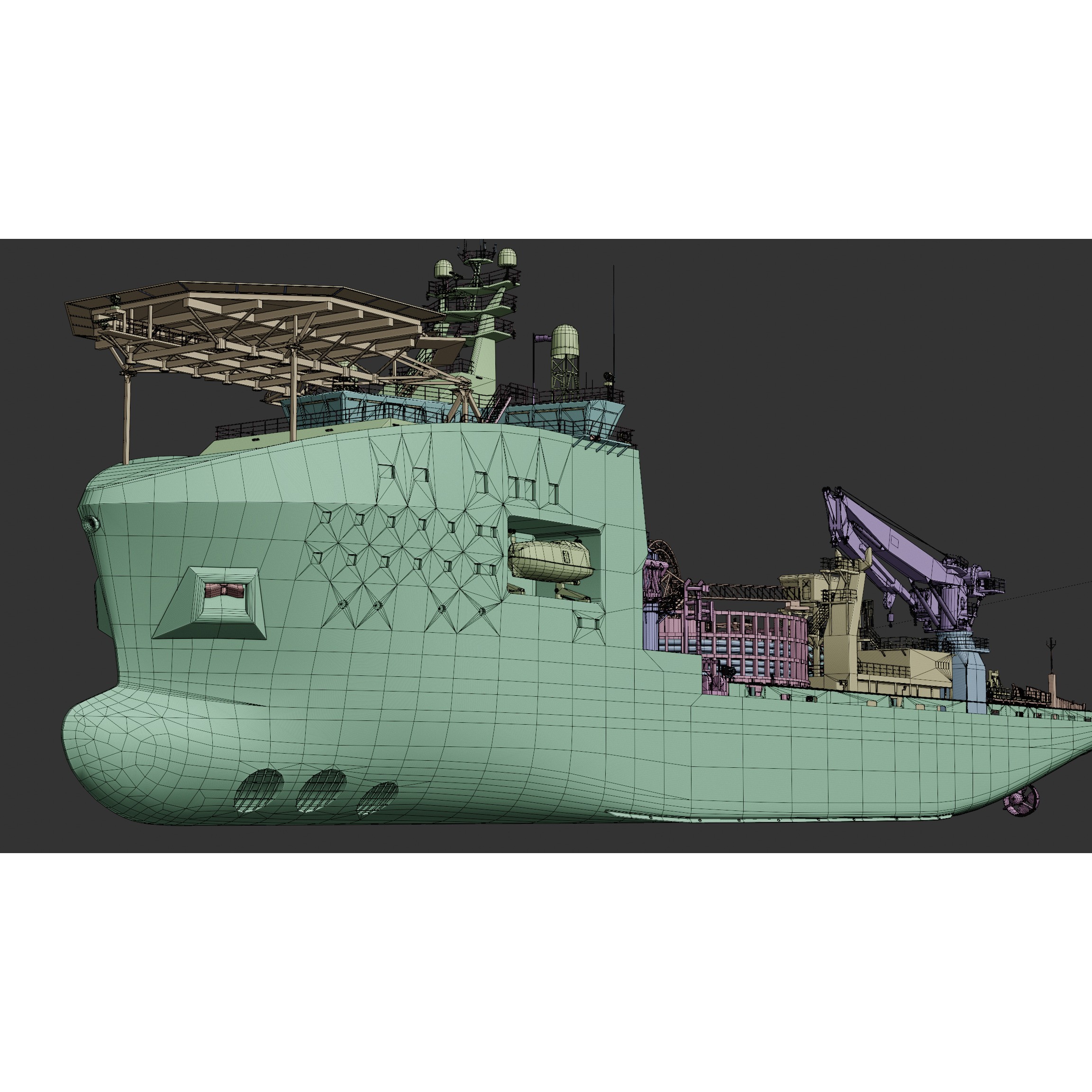 Cable Laying Vessel - Game-Ready 3D Model - View 16
