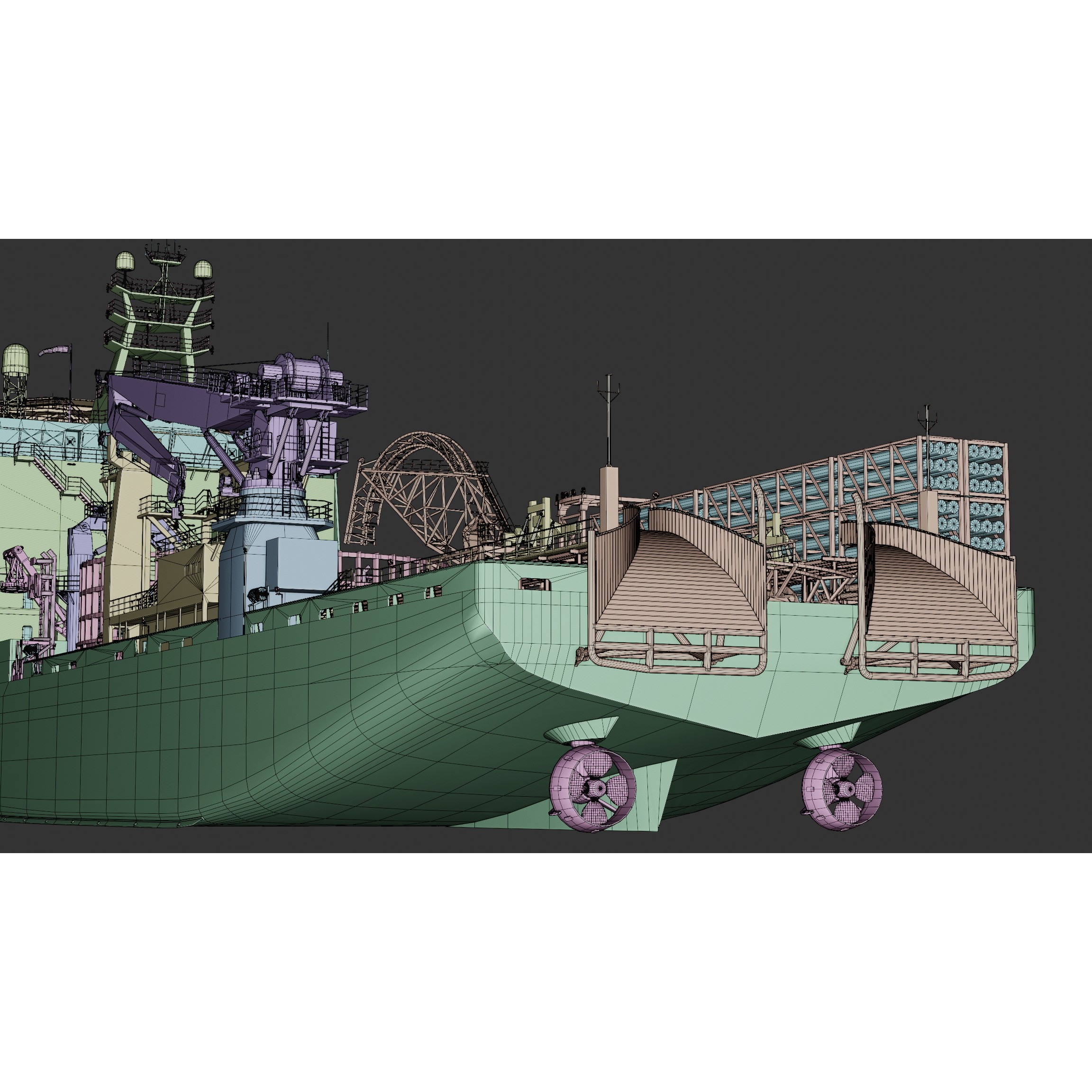 Cable Laying Vessel - Game-Ready 3D Model - View 17